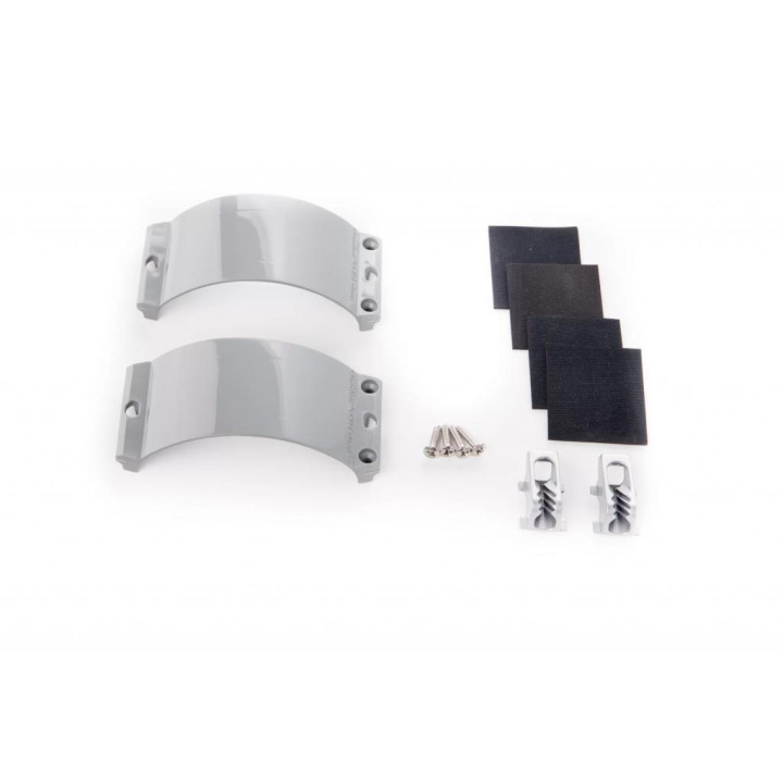 UNIFIBER 2x Clamcleat CL244/S5 Ash Grey Strap, 4x  Screws, 4x Rubber UF053010015
