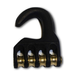Pulley-Hook Aluminium Unifiber 4 rollers - 20mm