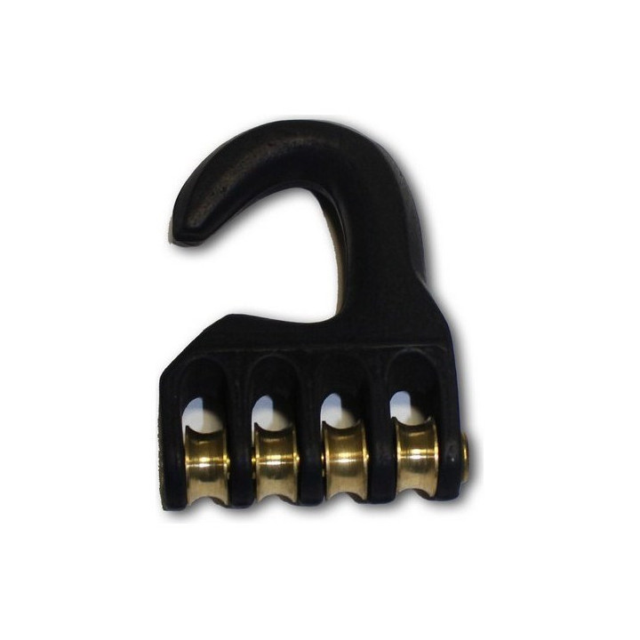 Pulley-Hook Aluminium Unifiber 4 rollers - 20mm