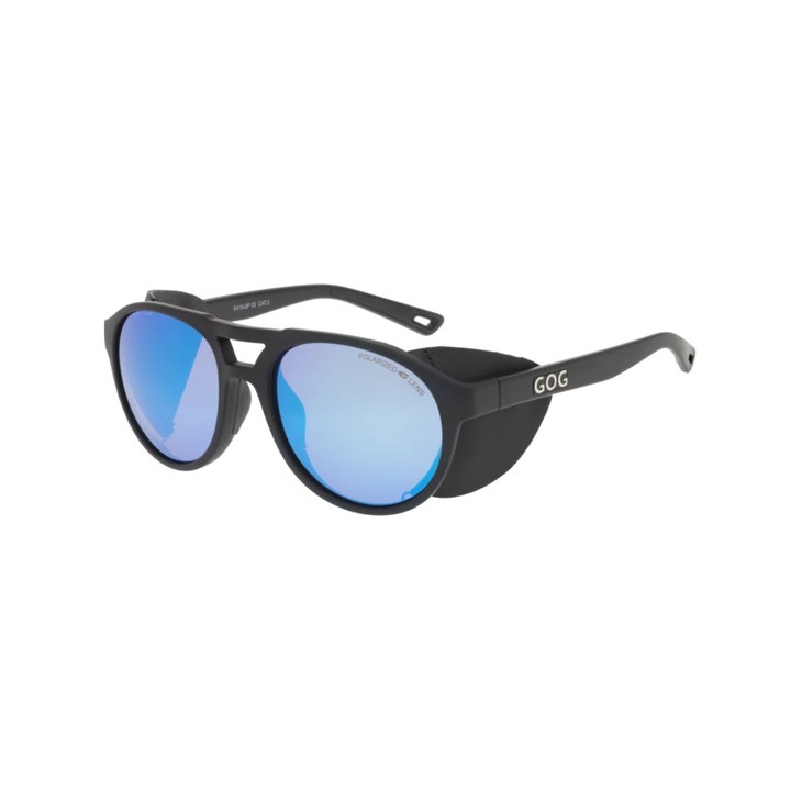 Sunglasses GOG Eyewear Outdoor Manga matt black - Polarized reflex white-blue lens