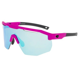 Sunglasses GOG Bike/Run Argo matt neon pink / black - Polycarbonate reflex white-blue lens