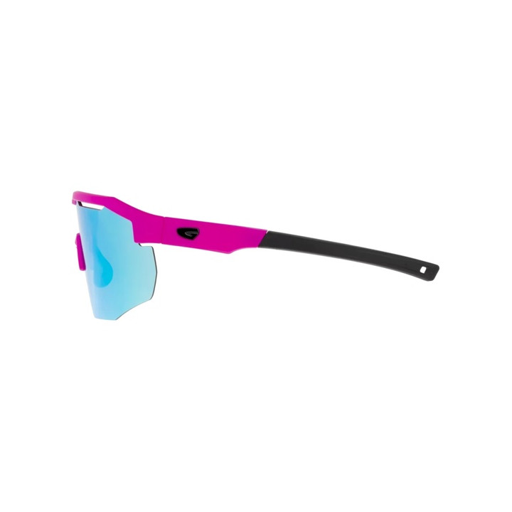 Sunglasses GOG Bike/Run Argo matt neon pink / black - Polycarbonate reflex white-blue lens