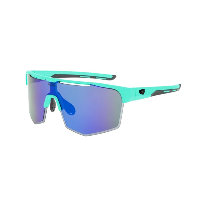 Sunglasses GOG Bike/Run Athena matt turquoise / black - Polycarbonate reflex white-blue lens