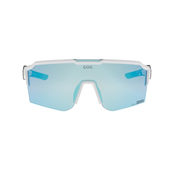 Sunglasses GOG Bike/Run Valhalla matt white/black - Polycarbonate reflex sky-blue lens