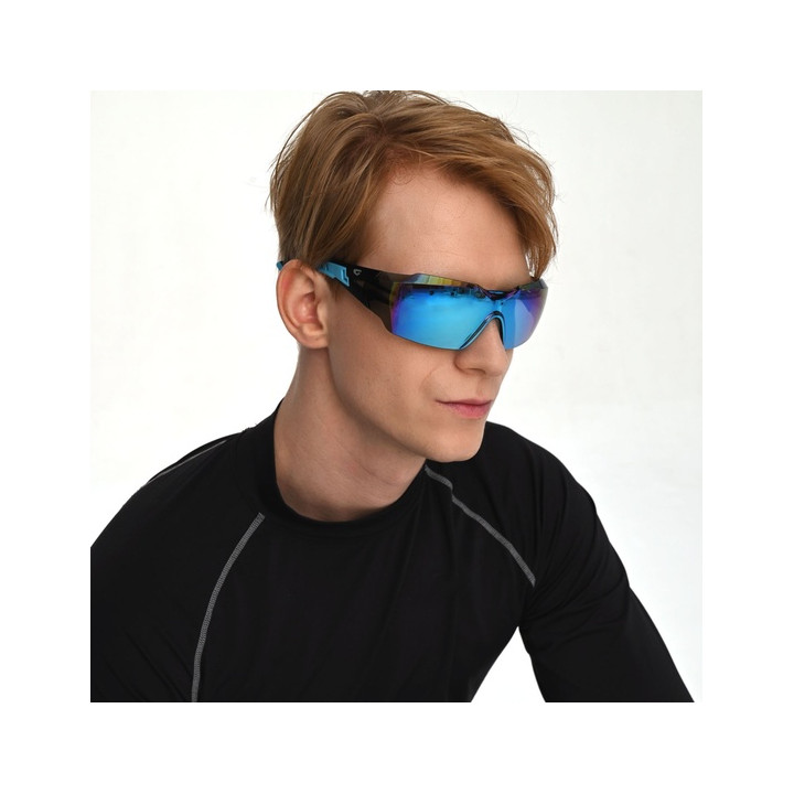 Sunglasses GOG Bike/Run Egil blue/matt black - polycarbonate reflex white-blue