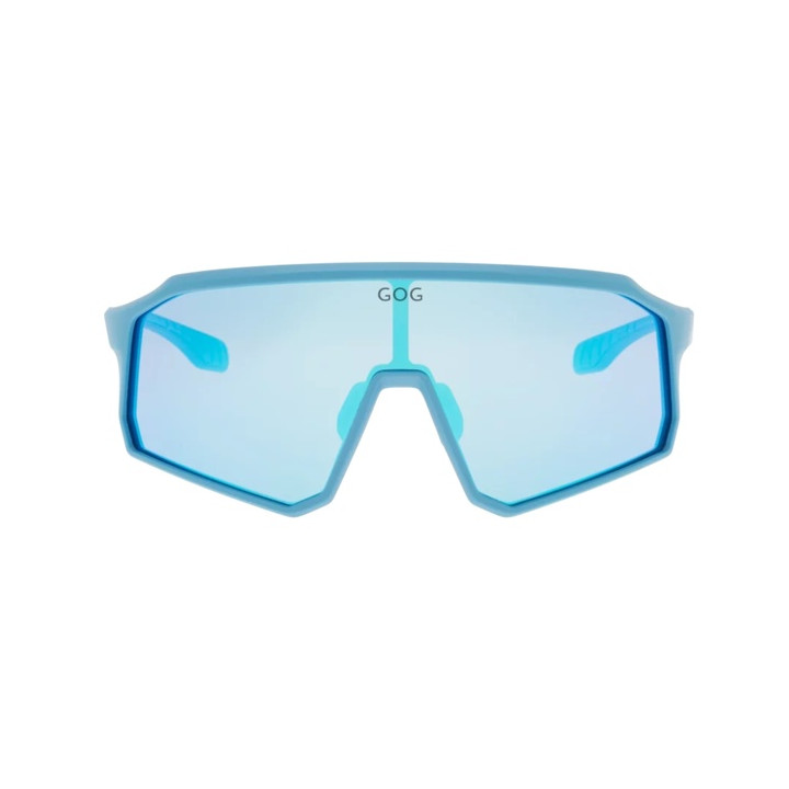 Sunglasses GOG Bike/Run Bingo matt blue - Polycarbonate reflex white-blue lens