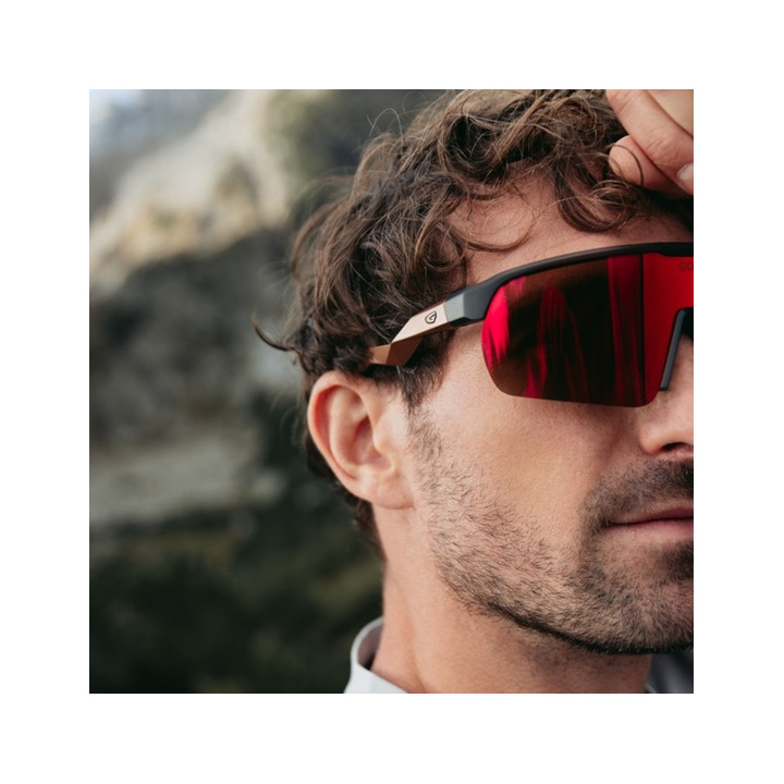Sunglasses GOG Bike/Run Hevor black/copper - polycarbonate reflex black-red