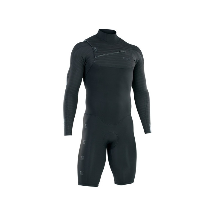 Mens wetsuit ION Seek Core 3/2 Shorty LS Front Zip Black