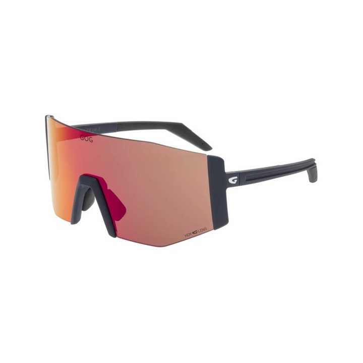Sunglasses GOG Bike/Run Baldur matt navy blue/black - Polycarbonate HDX reflex black-red lens