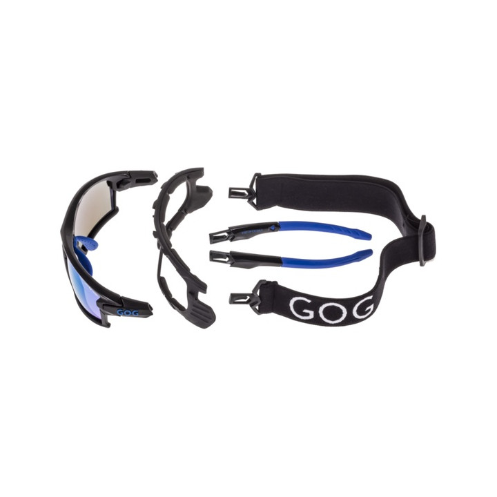 Sunglasses GOG Eyewear Outdoor Glaze black / blue - Polarized reflex white-blue lens