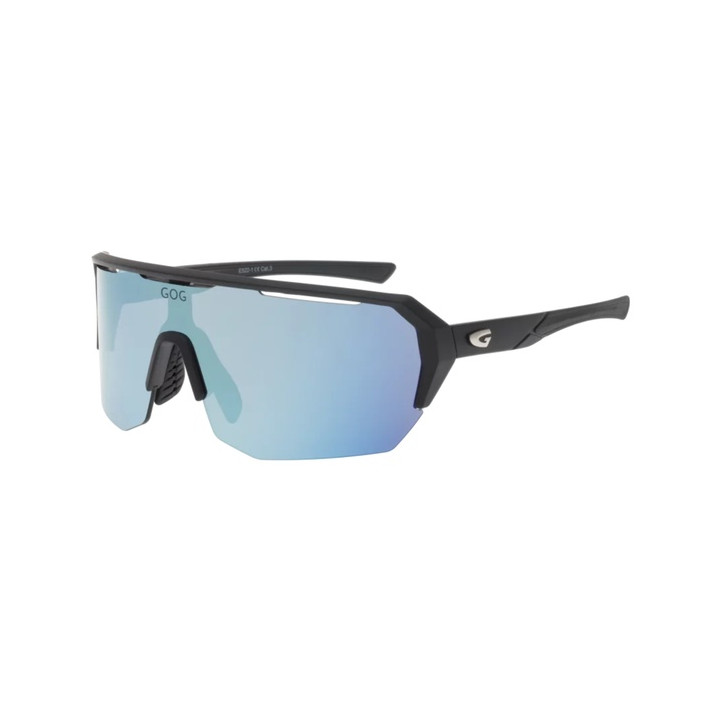 Sunglasses GOG Bike/Run Bragi matt black - Polycarbonate reflex white-blue lens