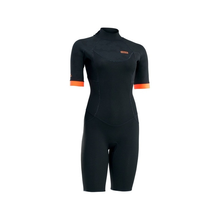 Womens wetsuit ION Element 2/2 Shorty SS Back Zip Black
