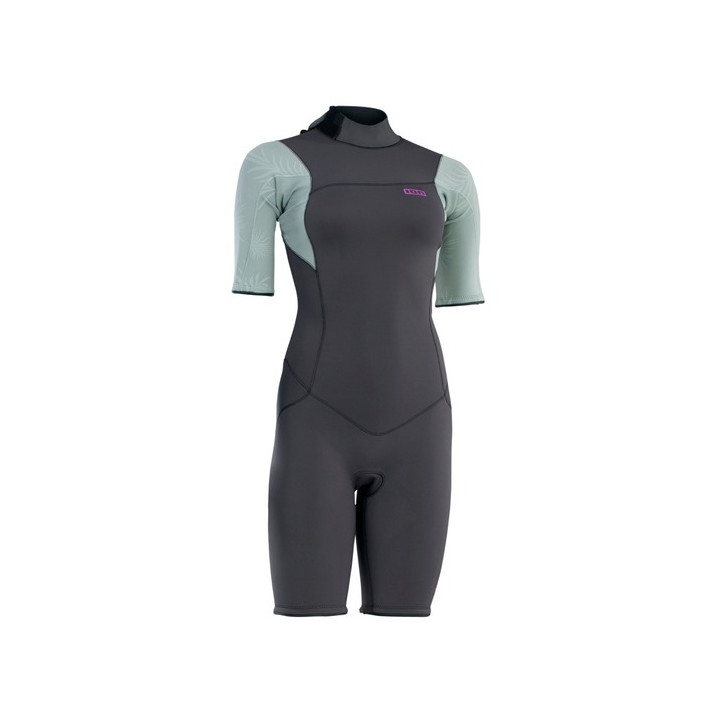 Womens wetsuit ION Amaze Core 2/2 Shorty SS Back Zip Light-Olive
