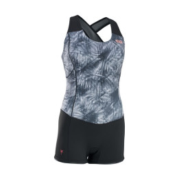 Womens wetsuit ION Amaze Shorty Crossback 1.5 Black-Flowers