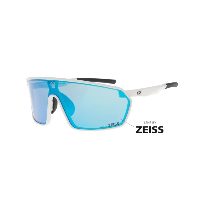 Sunglasses GOG Bike/Run Freya matt white/black - Polycarbonate reflex sky-blue lens