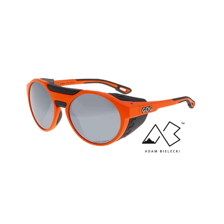 Sunglasses GOG Outdoor Manaslu matt neon orange/black - Polycarbonate reflex silver lens