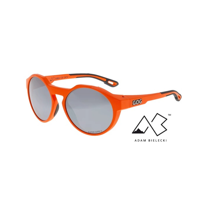Sunglasses GOG Outdoor Manaslu matt neon orange/black - Polycarbonate reflex silver lens