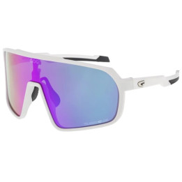Sunglasses GOG Bike/Run Okeanos matt white / black - Polarized reflex purple-green lens