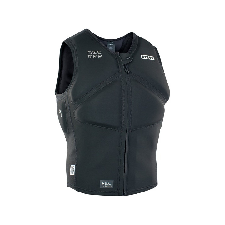 Mens impact vest ION Vector Core Front Zip Black