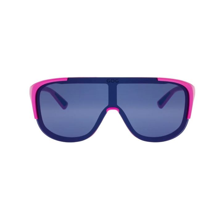 Sunglasses GOG Bike/Run Medusa matt neon pink/black - Polycarbonate reflex blue lens