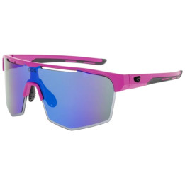 Sunglasses GOG Bike/Run Athena matt neon pink / black - Polycarbonate reflex white-blue lens