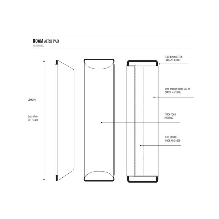 Roofrack Pad Roam Extra Wide Flat/Aero 71 cm