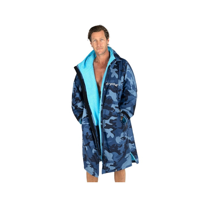 Dryrobe Advance L/S Blue Camo/Blue Men's Changing Robe