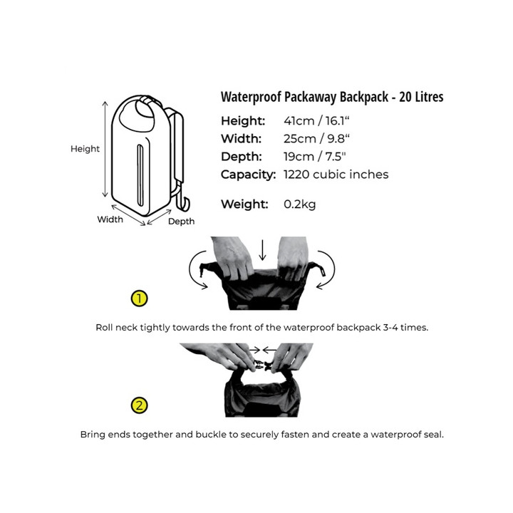Backpack OverBoard Waterproof Packaway Backpack 20 L Red