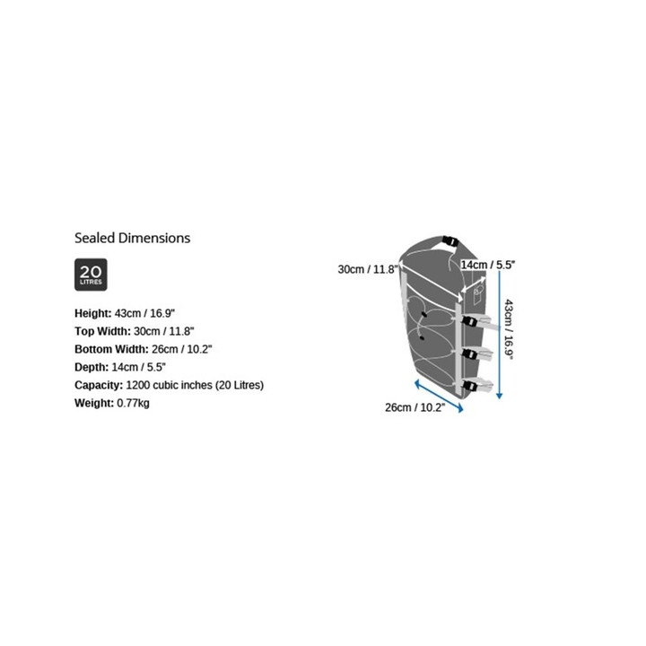 Dry Bag OverBoard Kayak SUP Dry Bag 20 L Green