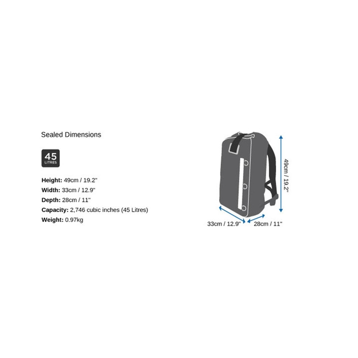 Waterproof Backpack OverBoard 45 L Yellow