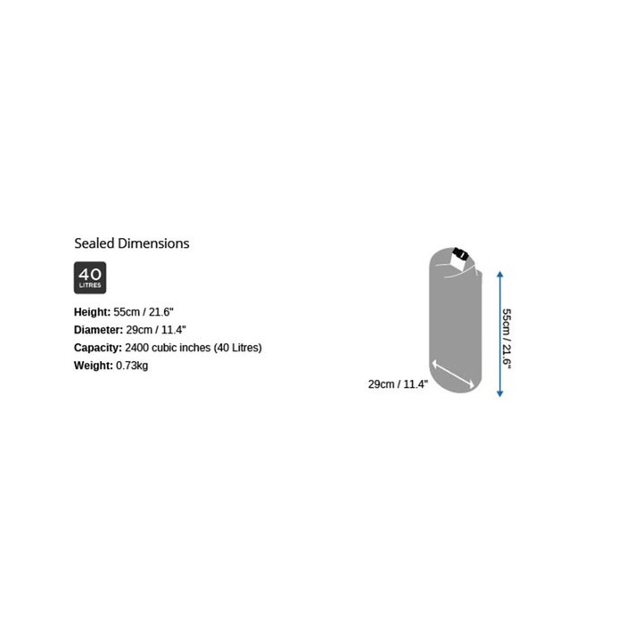 Dry Bag OverBoard Dry Tube Bag 40 L White