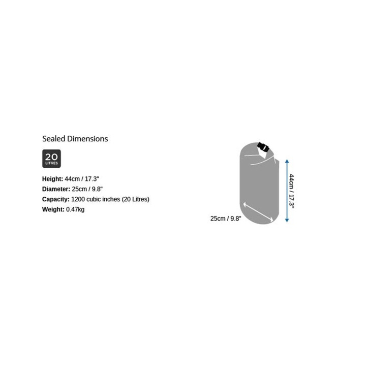 Dry Bag OverBoard Dry Tube Bag 20 L White