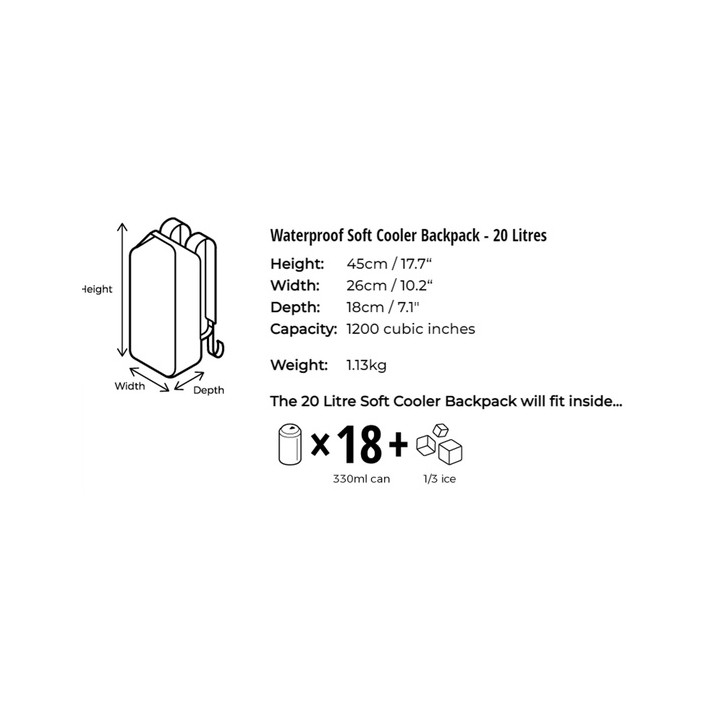 Dry Bag / Backpack OverBoard Soft Cooler Backpack 20 L