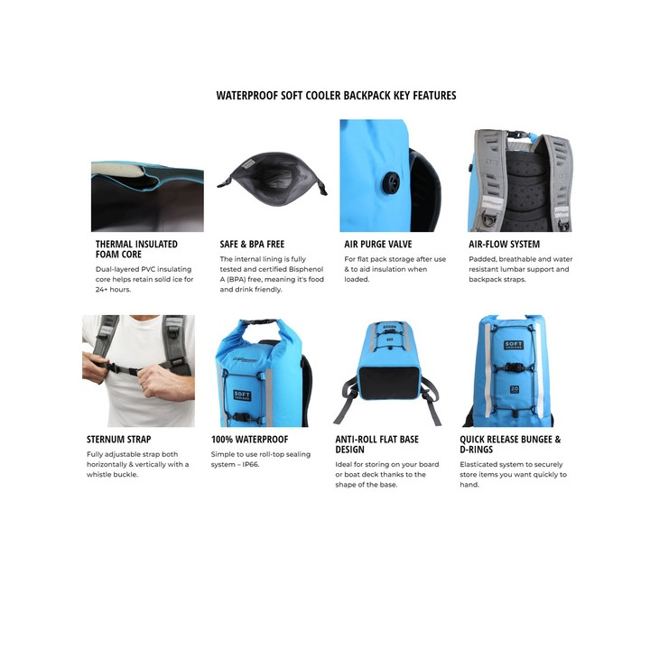 Dry Bag / Backpack OverBoard Soft Cooler Backpack 20 L