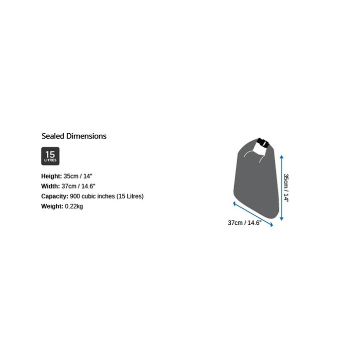 Dry Bag OverBoard Dry Flat Bag 15 L Black