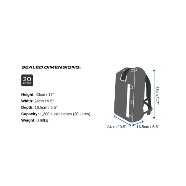 Waterproof Backpack OverBoard 20 L Black