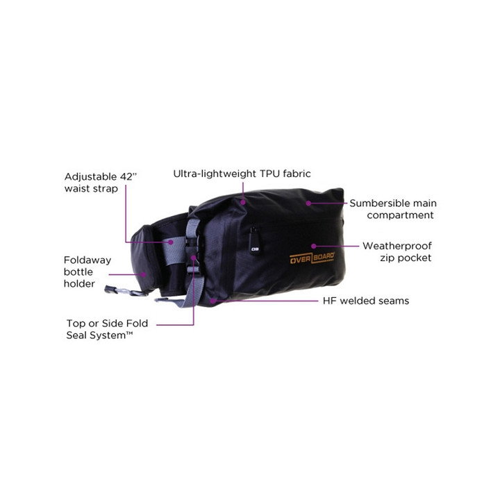 Waterproof Waist Pack OverBoard Light 4 L Black