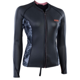 Womens thermal ION Neo Zip Top 2/1 LS Skin Black-Flowers