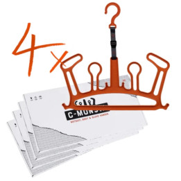 C-MONSTA Wetsuit and Neoprene Accessories Hanger Set - 4 pcs Orange