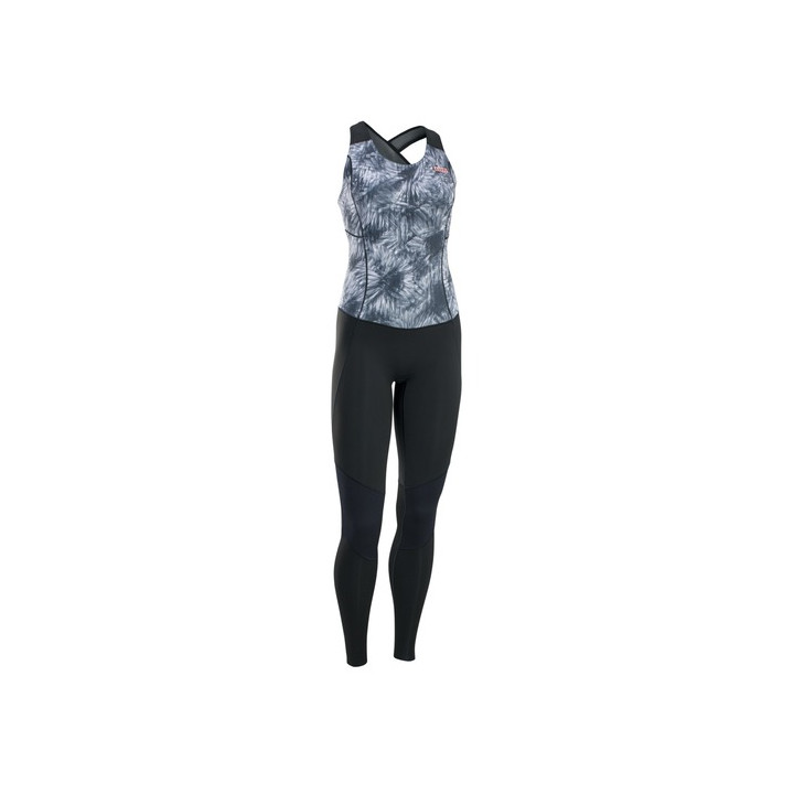 Womens wetsuit ION Amaze Long Jane 1.5 Black-Flowers