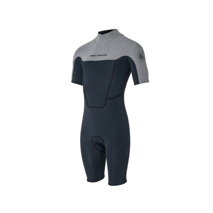Mens wetsuit NeilPryde Rise Shorty S/S FL 2/2 BZ Black / Grey