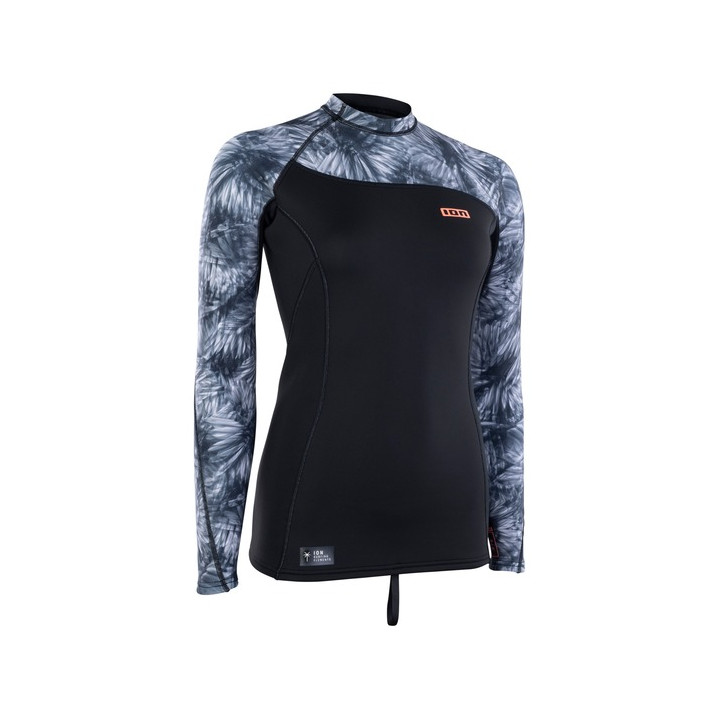 Womens top ION Neo Top 2/2 LS Black-Flowers