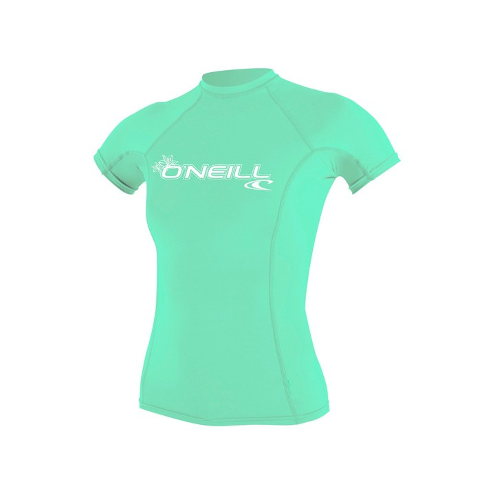 Womens rashguard O'Neill Basic Skins S/S Lightaqua