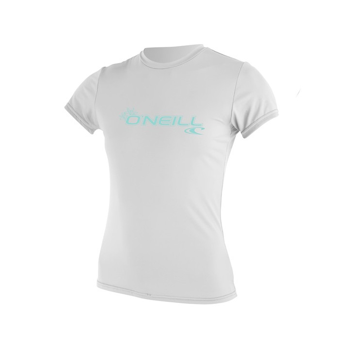 Womens rashguard O'Neill Basic Skins S/S Sun Shirt White