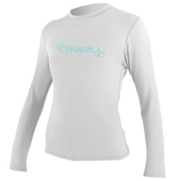 Womens rashguard O'Neill Basic Skins L/S Sun Shirt White