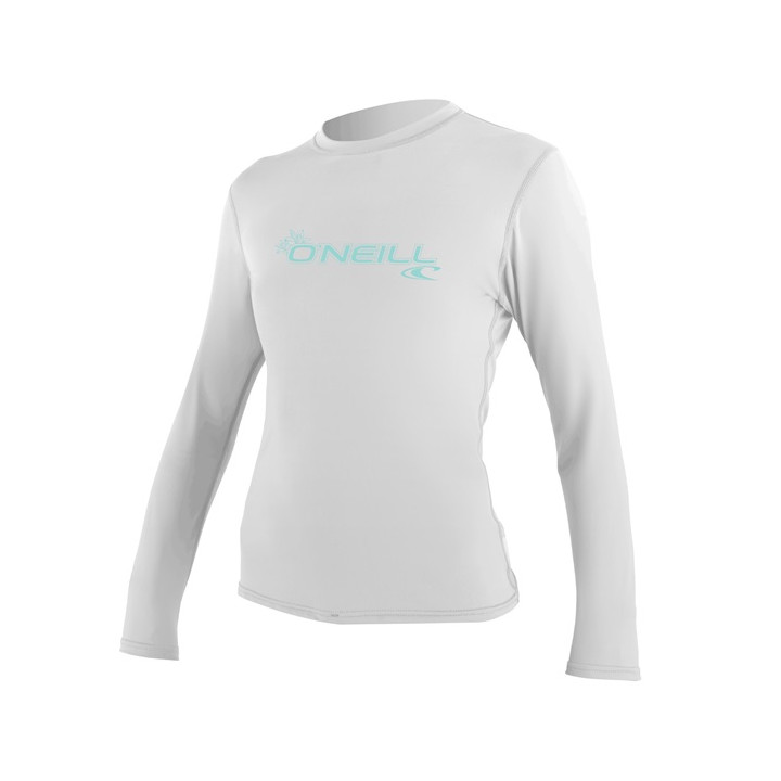 Womens rashguard O'Neill Basic Skins L/S Sun Shirt White