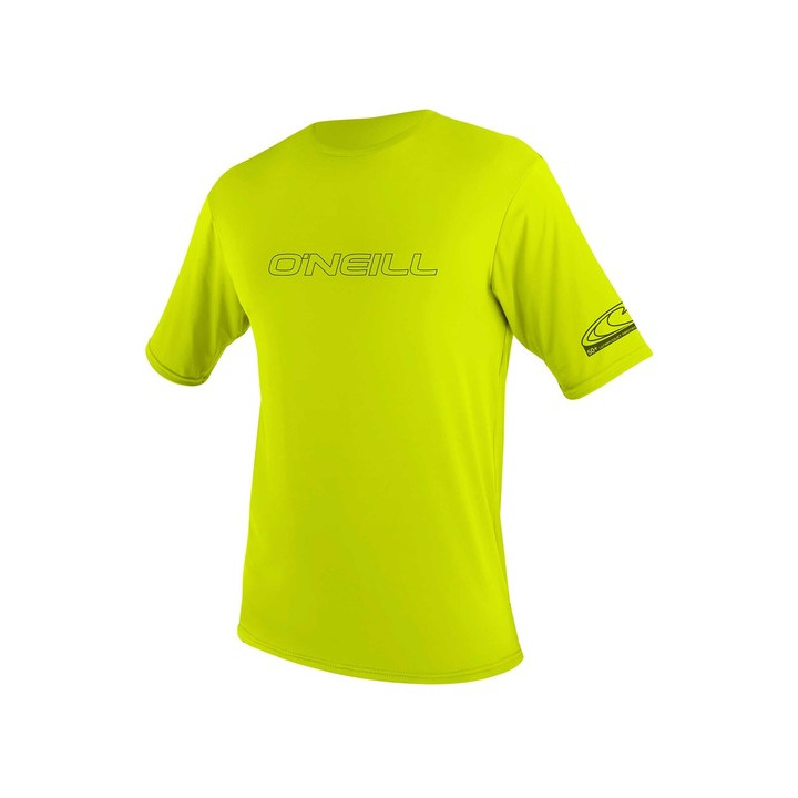 Mens rashguard O'Neill Basic Skins S/S Sun Shirt Lime