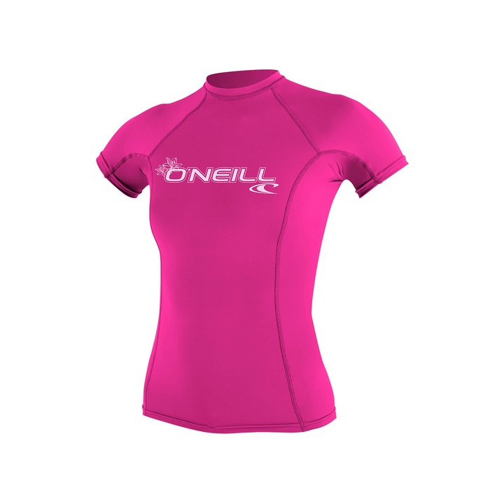 Womens rashguard O'Neill Basic Skins S/S Fox Pink