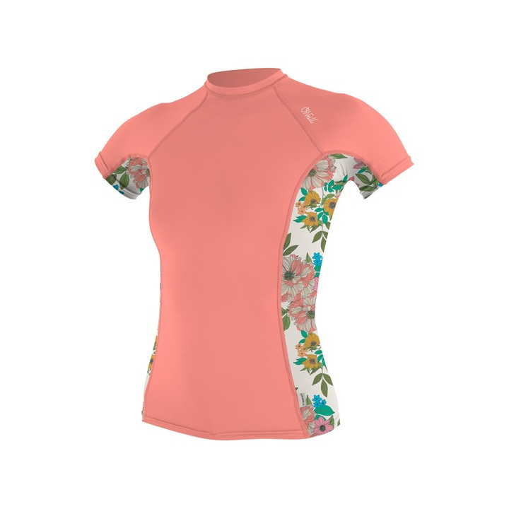 Womens rashguard O'Neill Side Print S/S Desert Flower/Carafloral