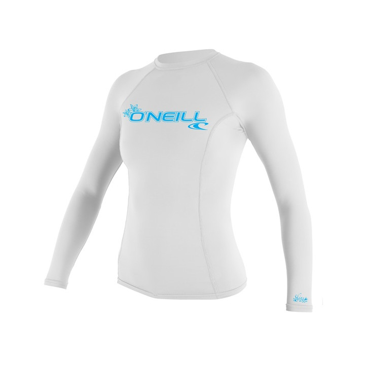 Womens rashguard O'Neill Basic Skins L/S White
